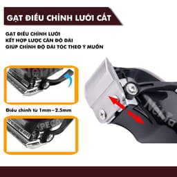 Thumbnail Tông đơ cắt tóc không dây Kemei KM-2600 chuyên nghiệp với pin Lithiumion siêu khủng có thể sử dụng cắm điện trực tiếp 1