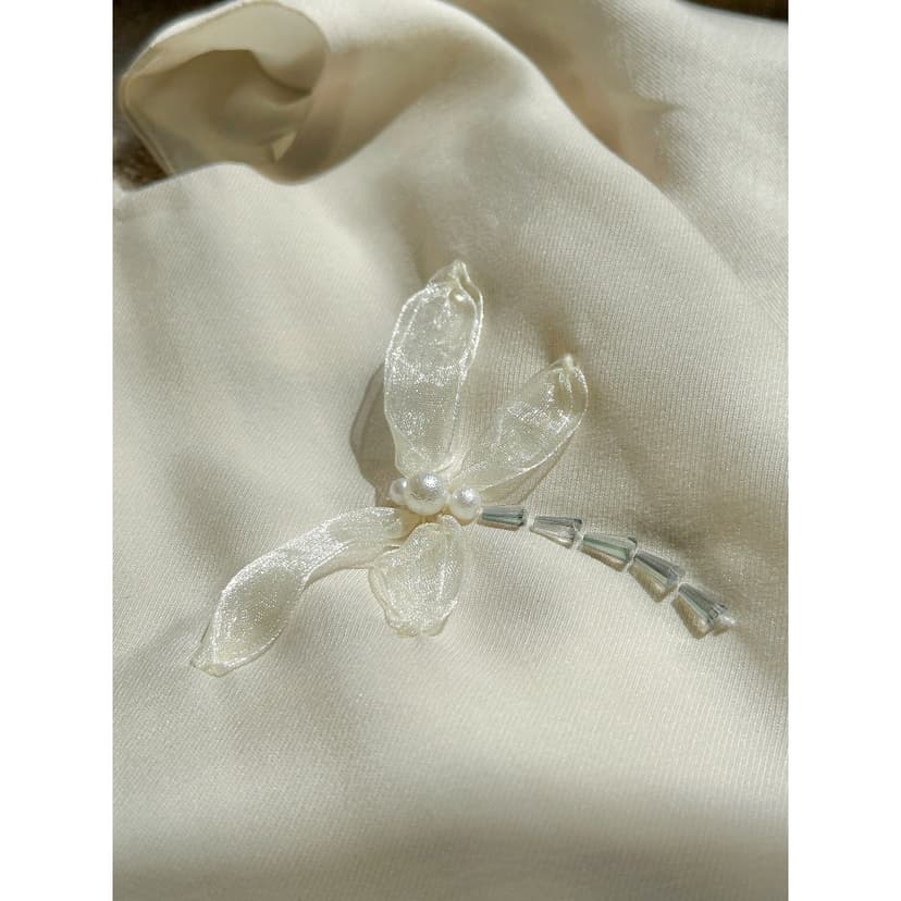 Ảnh Váy bầu, đầm bầu JAMIE Dress dáng suông chum tay cánh tiên che khuyết điểm  hoạ tiết chuồn chuồn thêu ruy băng L'AMME 4