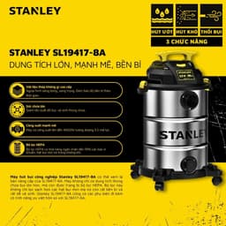 Thumbnail Máy hút bụi công nghiệp khô và ướt Stanley SL19417-8A 4000W 5.5HP - bộ lọc HEPA - Bảo hành 12 tháng Kèm Phụ Kiện 1