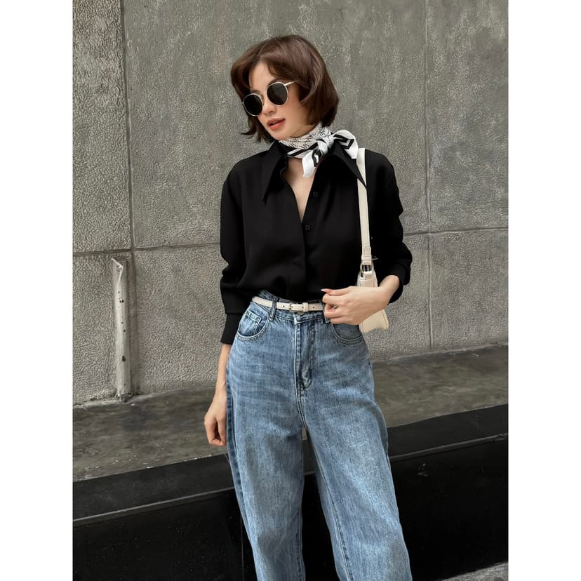 Ảnh BBSTORE'S Áo Sơ Mi Tay Dài Form Rộng Hiện Đại Và Cá Tính - A3665 2