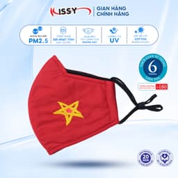 Thumbnail Khẩu Trang Kissy 3D Cờ Đỏ Sao Vàng - Tự Hào Việt Nam - Mẫu Cho Bé, Giao Chuẩn Mẫu Và Chuẩn Size 1