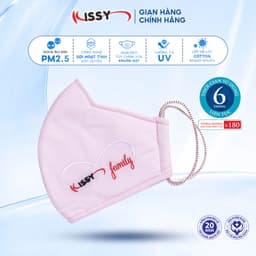 Thumbnail Khẩu Trang Kissy Gia Đình Trơn Đủ Size Vải Cotton Sợi Hoạt Tính Chống Tia UV Ngăn Bụi Mịn PM 2.5 1