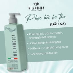Thumbnail Bộ Dầu Gội Phục hồi hư tổn Milanogica  355ml/725ml phủ bóng siêu mềm mượt hương nước hoa 3