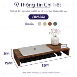 Thumbnail Kệ Máy Tính Gỗ Để Bàn FIVO FB25 Gỗ Dày Chống Ẩm, Gọn Gàng Góc Làm Việc, Nâng Chiều Cao Màn Hình, Bảo Vệ Đốt Sống Cổ 2