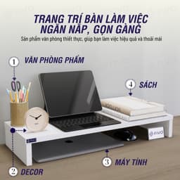 Thumbnail Kệ Máy Tính Gỗ Để Bàn FIVO FB25 Gỗ Dày Chống Ẩm, Gọn Gàng Góc Làm Việc, Nâng Chiều Cao Màn Hình, Bảo Vệ Đốt Sống Cổ 4