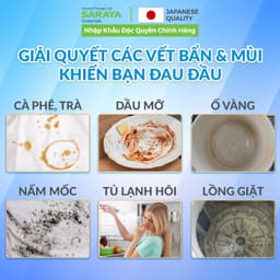 Thumbnail Bột tẩy trắng,sát khuẩn và khử mùi SARAYA OXYGEN BLEACH dùng men sứ, bát đĩa ly, quần áo, lồng máy giặt, bình sữa trẻ em 2