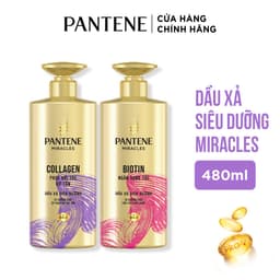 Thumbnail Dầu Xả Siêu Dưỡng PANTENE Miracles Ngăn Rụng Tóc Biotin/ Phục Hồi Hư Tổn Collagen - Chai 480ML 3