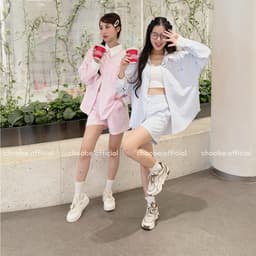 Thumbnail Áo sơ mi nữ Choobe oversize kẻ sọc chất liệu kate Hàn cotton hoạ tiết thình thêu trẻ trung ASM08 2