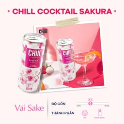 Thumbnail Thùng 12 lon Chill Cocktail Sakura vị Cam Yuzu Sake 250ml 3