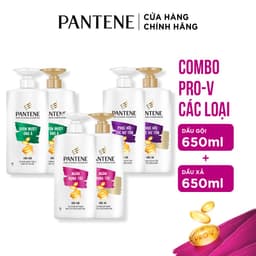 Thumbnail Combo Dầu Gội Và Dầu Xả PANTENE Pro-V Ngăn Rụng Tóc/ Phục Hồi Hư Tổn/ Suôn Mượt Óng Ả - Chai 650ML x2 - [V] 2