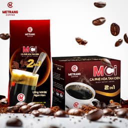 Thumbnail Cà phê đen, cà phê đen hòa tan 2in1 - Mê Trang, hộp 15 gói và túi 500g 2