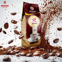 Thumbnail Cà phê rang mộc Robusta (R) cafe hạt - Mê Trang, túi 500g hạt rang 2