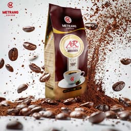 Thumbnail Cà phê hạt Arabica và Robusta (AR) cà phê rang mộc nguyên chất Mê Trang - Túi hạt 500g 2