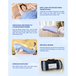Thumbnail Chăn Điều Hòa Làm Mát Amando Ice Silk Lõi Bông Mỏng Nhẹ Mềm Mịn Thoáng Mát Dễ Dàng Vệ Sinh Vua Nệm 3