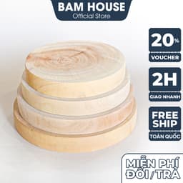 Thumbnail Thớt gỗ xà cừ Bam House loại tròn nhiều kích thước cao cấp TGT01 1
