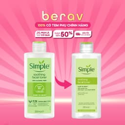 Thumbnail Nước Hoa Hồng Không Cồn, Cân Bằng Da Simple Kind To Skin Soothing Facial Toner 200ml 1