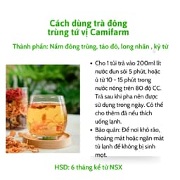 Thumbnail Trà đông trùng hạ thảo long nhãn tứ vị Camifarm đẹp da, bồi bổ sức khỏe, tăng cường sinh lý, dễ ngủ 3