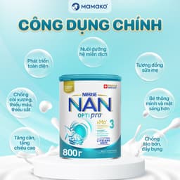 Thumbnail Sữa Nan Nga 3  HMO Optipro  Mamako Bổ Sung Dinh Dưỡng Cho Bé Hộp 800g 2
