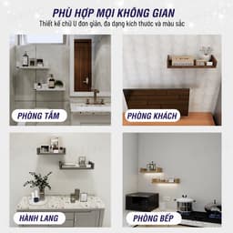 Thumbnail Kệ Sách Gỗ Treo Tường Chữ U FIVO FB43 Gỗ Dày Chống Ẩm, Sản Phẩm Vừa Treo Tường Vừa Có Thể Để Bàn, Phù Hợp Mọi Không Gian 4