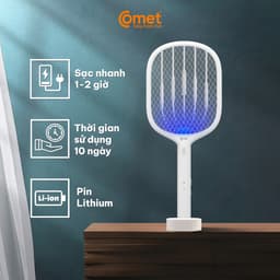 Thumbnail Vợt muỗi điện Comet CP049 Pin Lithium 500mAh sạc 2h dùng 10 ngày BH 12T cổng sạc type C 1