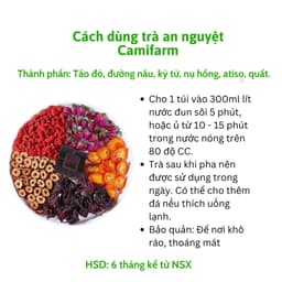 Thumbnail Trà an nguyệt Camifarm giúp điều hòa kinh nguyệt, giảm đau bụng kinh, hoa mắt, chóng mặt 2