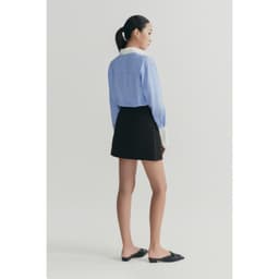 Thumbnail Áo sơ mi dáng relaxed MONO TALK cổ và măng sét tay phối trắng MOF24S-T10012TK 3