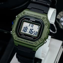 Thumbnail Đồng Hồ Casio Nam Điện Tử W-218H-3AVDF Mặt Vuông Dây Cao Su Chính Hãng 2