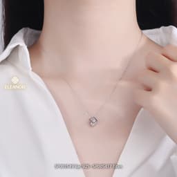 Thumbnail Dây chuyền bạc nữ Eleanor Accessories mặt hình hộp đính đá bạc 925 phụ kiện trang sức vòng cổ 1549 3