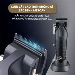 Thumbnail Tông đơ cắt tóc chuyên nghiệp Kemei KM-2296 lưỡi cắt mạ carbon công suất mạnh mẽ 5W pin khỏe lithium - Chính hãng 2