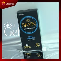 Thumbnail Bao cao su siêu mỏng Lifestyles SKYN Extra, nhiều gel bôi trơn non-latex hộp 10bcs 4