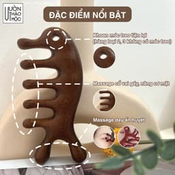 Thumbnail Lược Gỗ Đàn Hương Cá Heo VƯỜN THẢO MỘC massage cổ vai gáy giảm đau và căng thẳng thư giãn dành cho cả nam và nữ 3