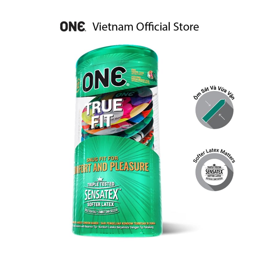 Ảnh Bao Cao Su ONE của Mỹ One True Fit size 49mm ôm sát thoải mái dễ chịu Hộp 3-12 cái 1