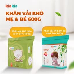 Thumbnail -Khăn vải khô đa năng mẹ và bé Kin Kin túi 900gr/600gr tiết kiệm cho mẹ, an toàn cho bé 2