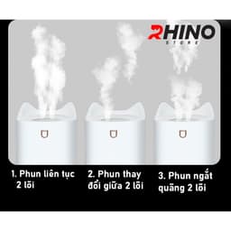 Thumbnail Máy phun sương tạo ẩm cỡ lớn Rhino H802 3000ml, 2 lõi phun, tích hợp đèn 7 màu, dung tích lớn 2