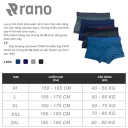 Thumbnail Combo 5 quần lót nam đùi boxer RANO vải thun lạnh mềm mại cao cấp co dãn 4 chiều thoáng khí cạp lưng to 3.5cm 2