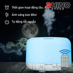 Thumbnail Máy phun sương tạo ẩm lớn Rhino H701 500ml, tích hợp đèn ngủ, điều khiển từ xa 4