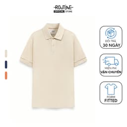 Thumbnail Áo Thun Polo Nam Tay Ngắn Cotton Trơn Form Fitted - Routine 10S24POL006 1