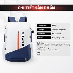 Thumbnail Balo thể thao Kuno cải tiến mới, sử dụng thể thao cầu lông, tennis, bóng rổ, thời trang đa năng chống thấm nước - BN03 2