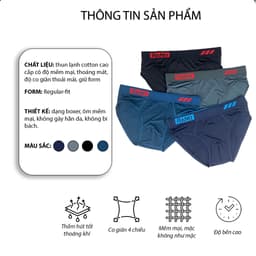 Thumbnail Combo 5 quần lót nam vải lưới tam giác Rano thoáng khí co dãn 4 chiều thoáng mát mềm mại thông hơi cao cấp 3