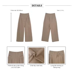 Thumbnail BBSTORE’S Quần Suông Công Sở Form Dài Ống Rộng Chất Liệu Kaki - Q3341 3