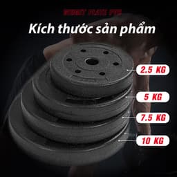 Thumbnail BG - Tạ miếng nhựa PVC 15KG đặc ruột tạ bánh nhựa tạ đĩa 4