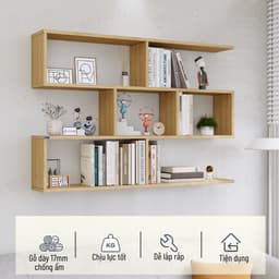Thumbnail Kệ Sách Gỗ Treo Tường FIVO FB44 Đa Năng, Thiết Kế Âm Tường, Chất Liệu Gỗ Dày Chống Ẩm, Dễ Dàng Lắp Ráp 4