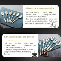 Thumbnail Bộ 6 thìa muỗng inox 304 DandiHome 2020 cao cấp, sang trọng, tinh tế 4