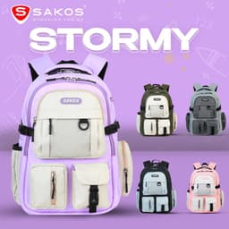 Thumbnail Balo Học Sinh Thời Trang SAKOS STORMY - Thiết Kế Đơn Giản, Siêu Nhẹ 1