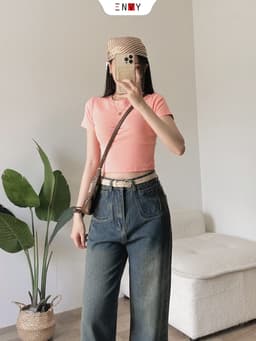 Thumbnail Áo Thun Croptop Nữ Body Trơn Ngắn Tay ENVY AT227 3