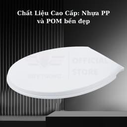 Thumbnail Nắp bồn cầu đủ bộ, nắp bồn cầu kích thước 39x35cm nhà vệ sinh, W.C chất liệu nhựa cao cấp phù hợp với hầu hết bồn cầu 4