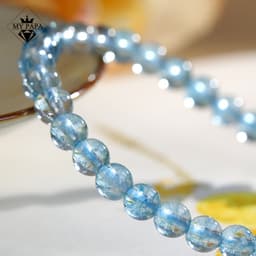 Thumbnail Vòng Tay Thạch Anh Trắng Blue Sky Trong Xanh Brazil MYPAPA - Điều hoà cảm xúc 1