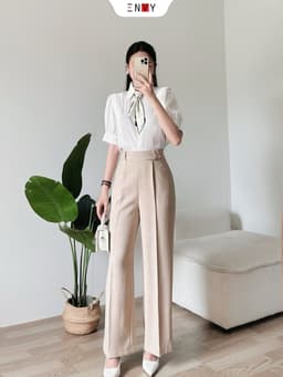 Thumbnail Quần Tây Ống Suông Rộng Công Sở ENVY QK47 3