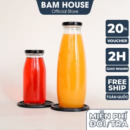 Thumbnail Chai thủy tinh cao bầu Bam House nắp thiết dung tích 250ml 500ml cao cấp CSNT04 1