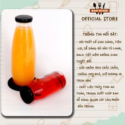 Thumbnail Chai thủy tinh cao bầu Bam House nắp thiết dung tích 250ml 500ml cao cấp CSNT04 2